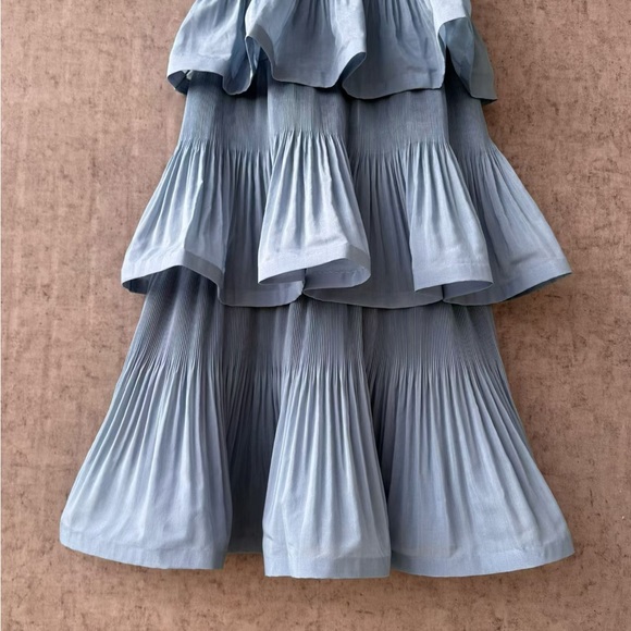 NWOT Zimmermann Elegant Blue Tiered Midi Dress, Size AU 2 = M - Picture 11 of 11